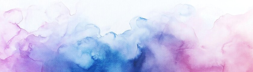 Poster - A vibrant blend of pink and blue watercolor swirls creating a dreamy abstract background for creative designs.