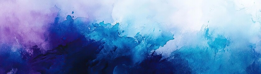 Poster - A stunning abstract watercolor background featuring vibrant shades of blue and purple, perfect for artistic designs and projects.
