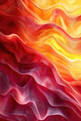 Poster - Abstract wavy backdrop featuring shades of red orange and yellow