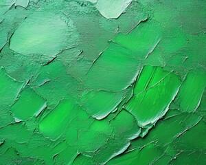 Poster - Vibrant green paint texture on canvas can serve as an ideal backdrop for banners or covers