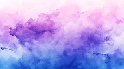 Poster - A serene watercolor background showcasing a beautiful blend of purple and blue tones, perfect for design projects or artwork.