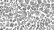 © Raffaza - Abstract Black and White Doodle Pattern with Geometric Shapes