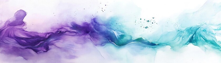 Poster - A stunning abstract design featuring flowing colors of purple and teal, perfect for backgrounds and creative projects.