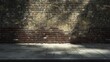 © MetaPixel - A worn and dirty empty street view featuring a paved sidewalk and a bare brick wall illuminated by daylight 3D render
