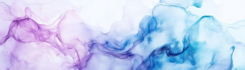 Poster - A vibrant swirl of purple and blue liquid smoke, creating an abstract and dreamy background for artistic designs.