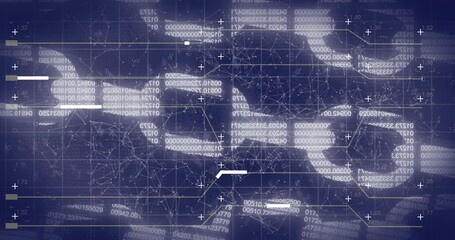 Poster - Animation of data processing and chains over shapes moving