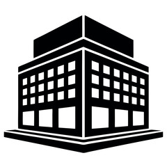 Sticker - Office Block icon vector art illustration