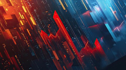 Poster - Abstract digital background featuring dynamic lines and vibrant colors representing data visualization and technology.