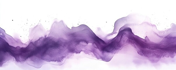 Poster - Elegant abstract ink wave in purple shades, perfect for backgrounds, design projects, and artistic expressions.