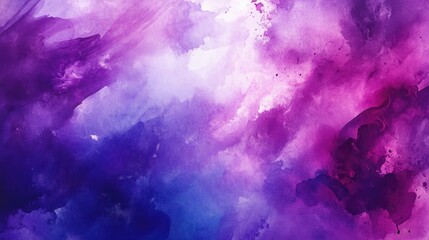 Poster - A vibrant abstract watercolor background featuring swirling hues of purple, blue, and pink, perfect for artistic projects.