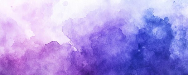 Poster - A serene blend of purple and blue watercolor swirls, creating a dreamy, abstract background perfect for design projects.
