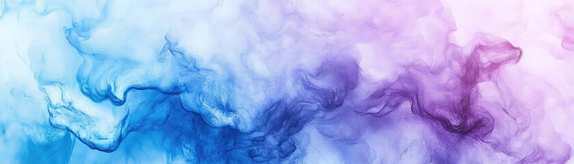 Poster - A vibrant swirl of blue and purple smoke blends seamlessly, creating an abstract and dreamy visual effect for artistic use.