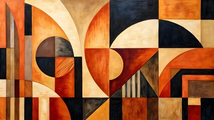 Aufkleber - Warm and vibrant freeform abstract artwork featuring a harmonious composition of organic flowing shapes and a soothing color palette. 