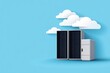 © AI Studio - Open Safe with Cloud Patterns and Server Cabinets