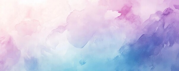 Poster - A beautiful abstract watercolor background featuring soft pastel hues of pink, purple, and blue, perfect for creative projects.