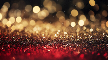 Glowing Orange Particles and Bokeh Background with Black Sparkling Blur