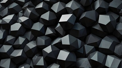 Poster - black polygon background