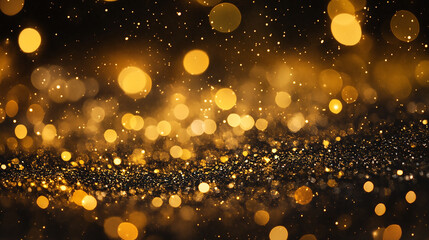 Golden particles dance in a magical display