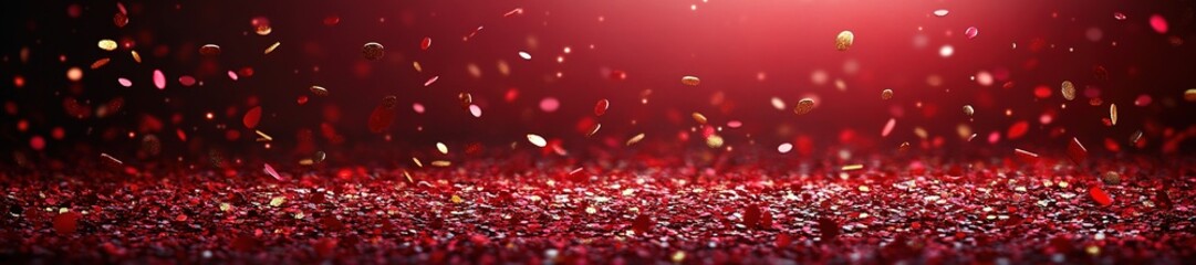 Red glittering background with sparkling lights