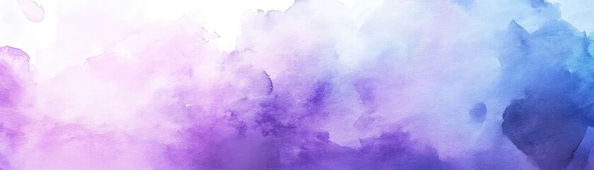 Poster - A beautiful watercolor background featuring soft purple and blue hues, perfect for creative projects and artistic designs.