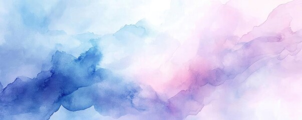 Aufkleber - A soft, abstract watercolor background featuring delicate hues of blue and pink, ideal for artistic and creative projects.