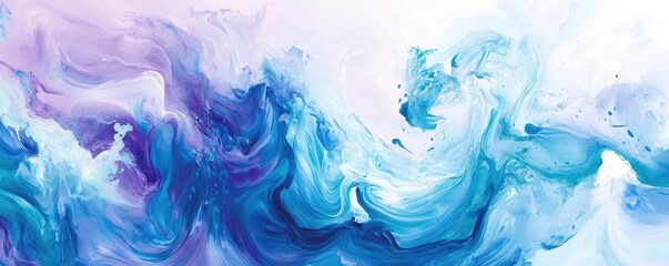 Poster - A stunning abstract swirl of blue and purple colors creates a dreamy and calm atmosphere, perfect for artistic projects.