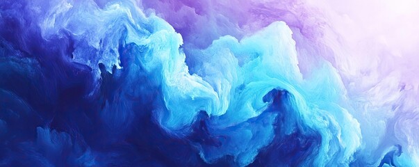 Poster - A vibrant abstract swirl of blue and purple hues, evoking a sense of calm and creativity in artistic expression.