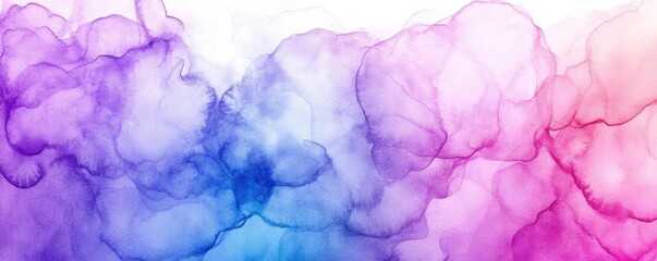 Poster - Beautiful abstract watercolor background featuring vibrant pink, purple, and blue hues blending seamlessly for artistic designs.