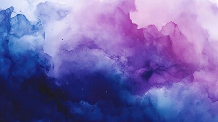 Poster - A captivating blend of purple and blue hues create a tranquil abstract watercolor background, perfect for creative projects.