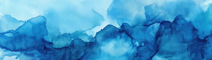 Poster - A serene abstract watercolor design featuring gentle blue shades and flowing patterns, perfect for backgrounds and artistic projects.