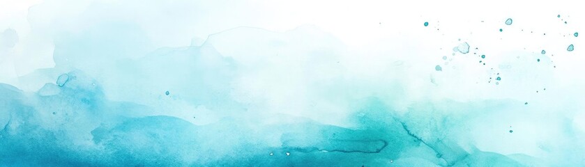 Poster - A serene watercolor background in shades of blue and white, perfect for digital and print design projects.