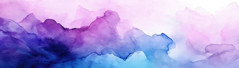 Poster - A soft, abstract illustration featuring flowing hues of blue, purple, and pink, creating a serene and dreamy atmosphere.