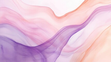 Poster - Abstract fluid art featuring soft pastel waves in pink, purple, and white tones, creating an elegant and calming visual experience.