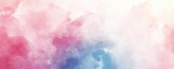 Aufkleber - A beautiful abstract watercolor texture blending soft pink, blue, and cream hues, perfect for backgrounds or artistic projects.