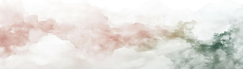 Poster - A soft abstract watercolor background featuring gentle hues of pink, green, and white, perfect for serene visuals and artistic themes.