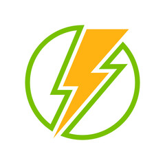 Poster - Lightning icon. Lightning icon, logo design in flat design. Vector illustration. Power symbol