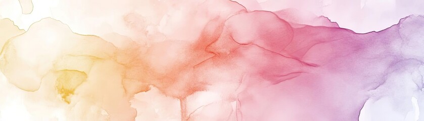 Poster - Soft watercolor background blending warm hues of orange and pink, perfect for artistic design and creative projects.