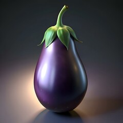 Poster - A realistic 3D model of an eggplant. perfect for adding a touch of organic flair to your design projects.