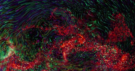 Poster - Animation of colourful shapes moving on black background