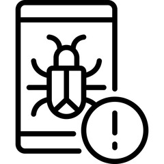 Sticker - mobile virus icon