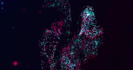 Poster - Animation of colourful shapes moving on black background
