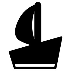 Sticker - Boat Ship Sea Glyph Icon