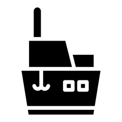 Canvas Print - Ship Sea Boat Glyph Icon