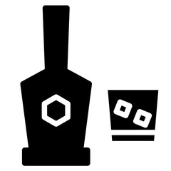 Canvas Print - Bar Bottle Wine Glyph Icon