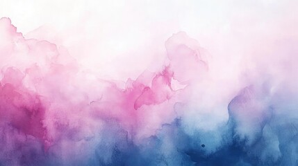 Poster - A serene watercolor background featuring soft pink and blue hues, perfect for creative projects and designs.