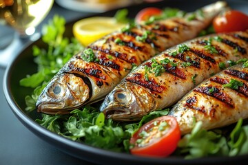 Poster - sardines grilled