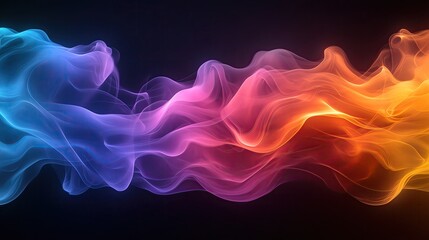 Poster - Vibrant waves of color blend seamlessly, creating a mesmerizing visual of flowing energy and light in abstract design.