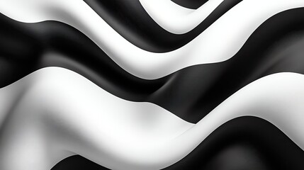 Poster - A captivating abstract image showcasing smooth wavy patterns in black and white, perfect for design and creative projects.