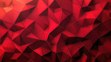 Poster - A striking red abstract background showcasing dynamic geometric shapes and sharp angles for creative design projects.