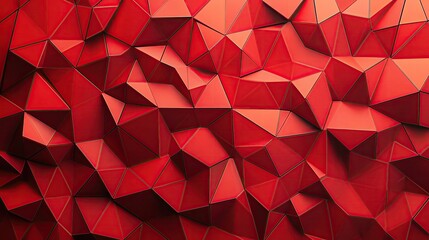 Poster - Stunning abstract texture featuring a three-dimensional red polygonal surface, perfect for design and creativity.